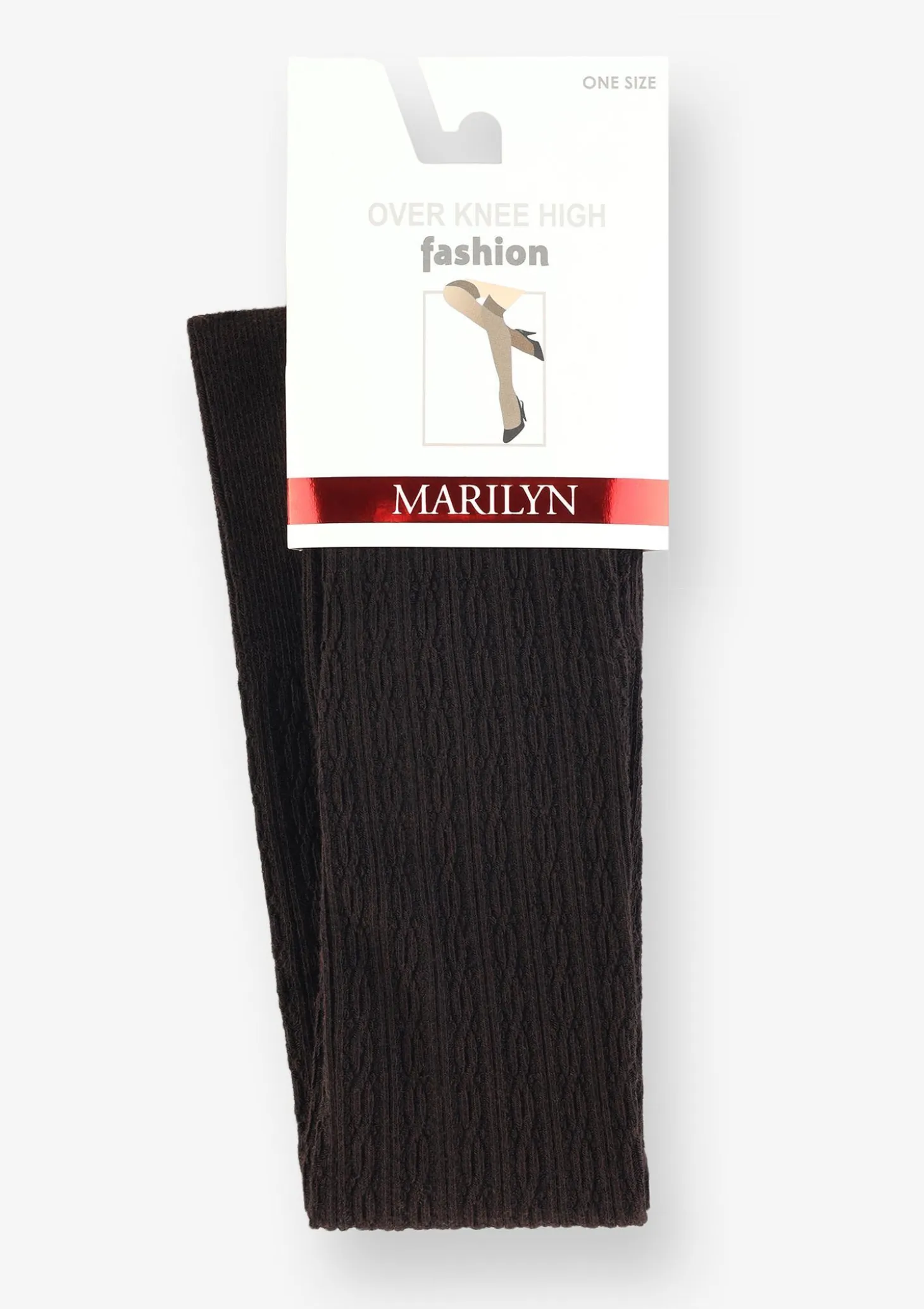 Zakolanówki damskie bawełniane z prążkowanym splotem brąz Zazu Cotton A40 Marilyn