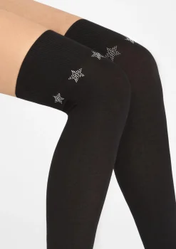 Zakolanówki damskie z gwiazdkami z dżetów Zazu 899 Stars Marilyn